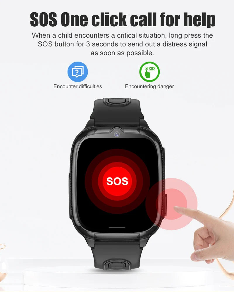 4G Kids Smartwatch D53 GPS Locator Tracker Video Call Smart Watch for Children Waterproof SOS Anti-Lost Watch Parent Control App
