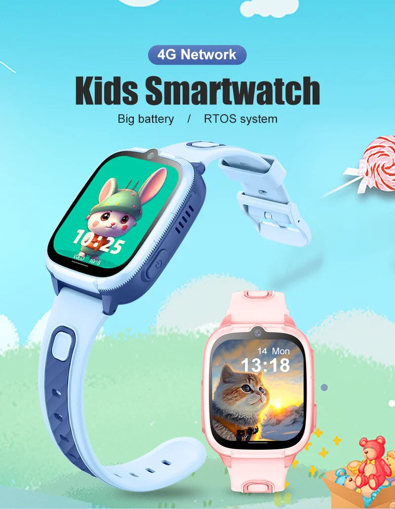 4G Kids Smartwatch D53 GPS Locator Tracker Video Call Smart Watch for Children Waterproof SOS Anti-Lost Watch Parent Control App